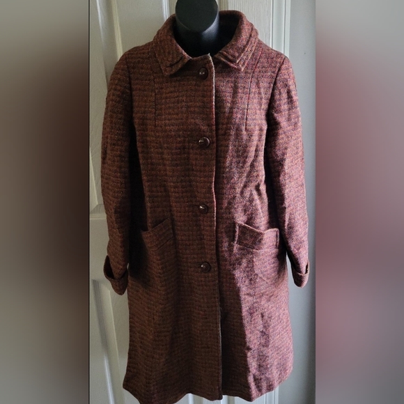 Harris Tweed women's coat jacket multicolor 100% Virgin Scottish Wool L - Picture 1 of 12